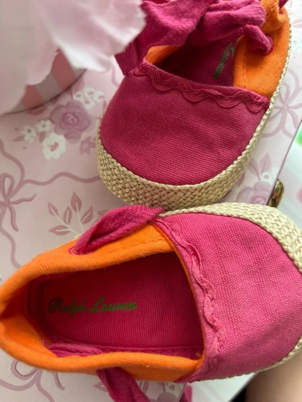 Ralph Lauren Baby Girl Pink & Orange Shoes 🎀🧡